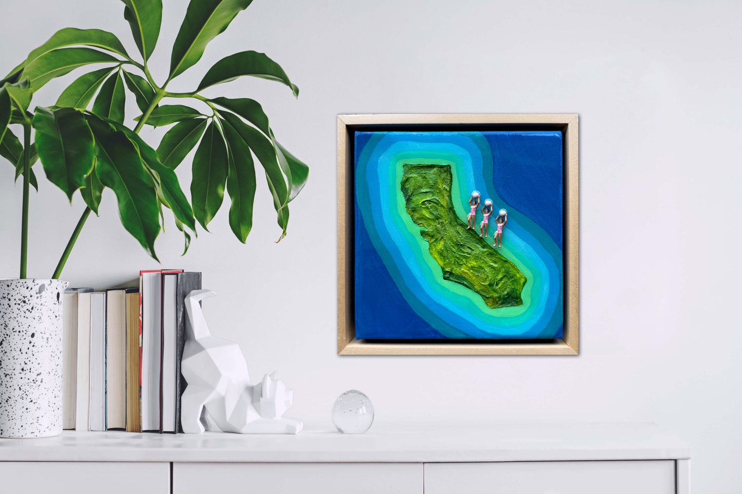 The Island of California: Girls Just Wanna Have Fun 6x6 Original Framed