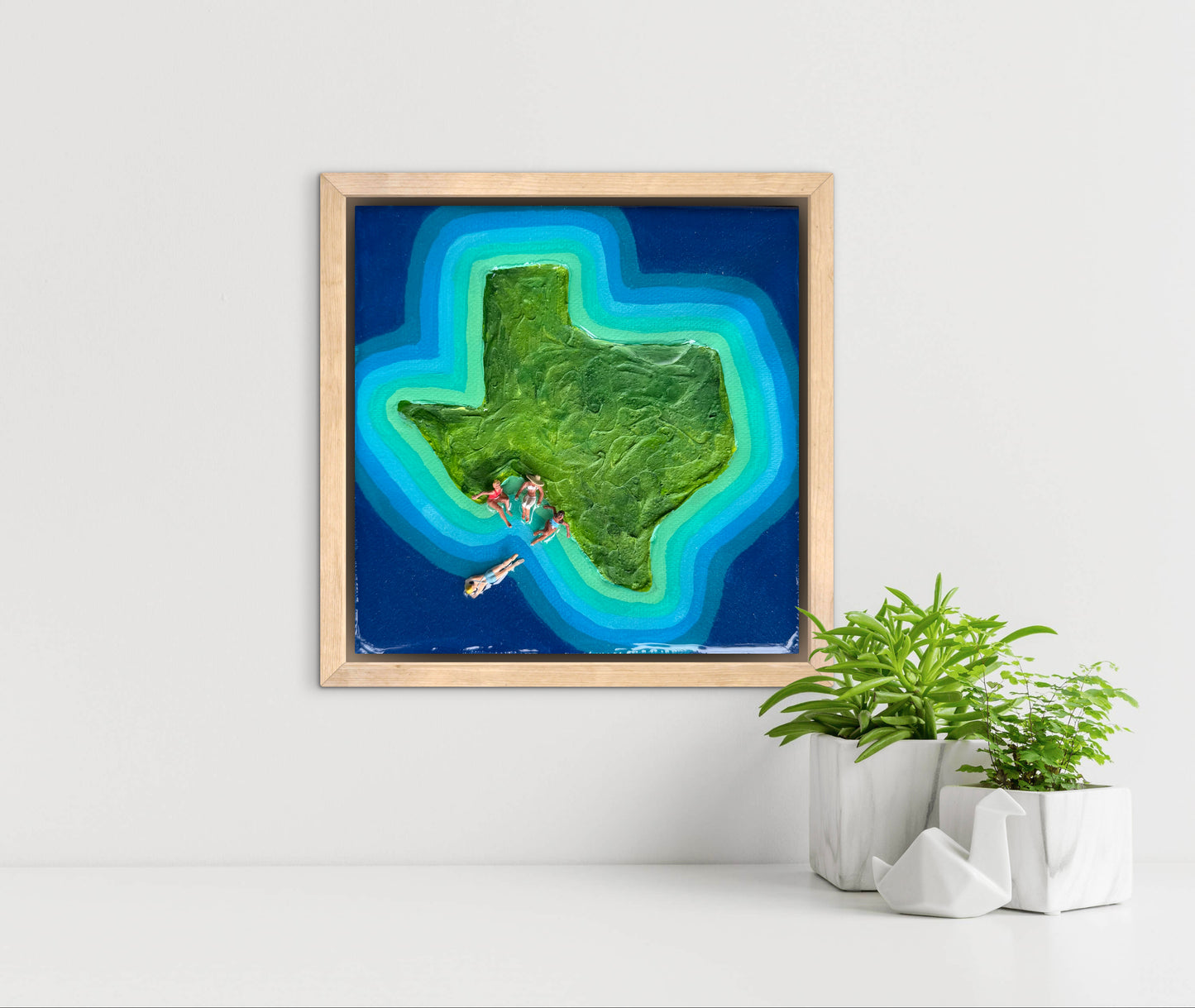 The Island of Texas: Girls Trip 6x6 Original Framed