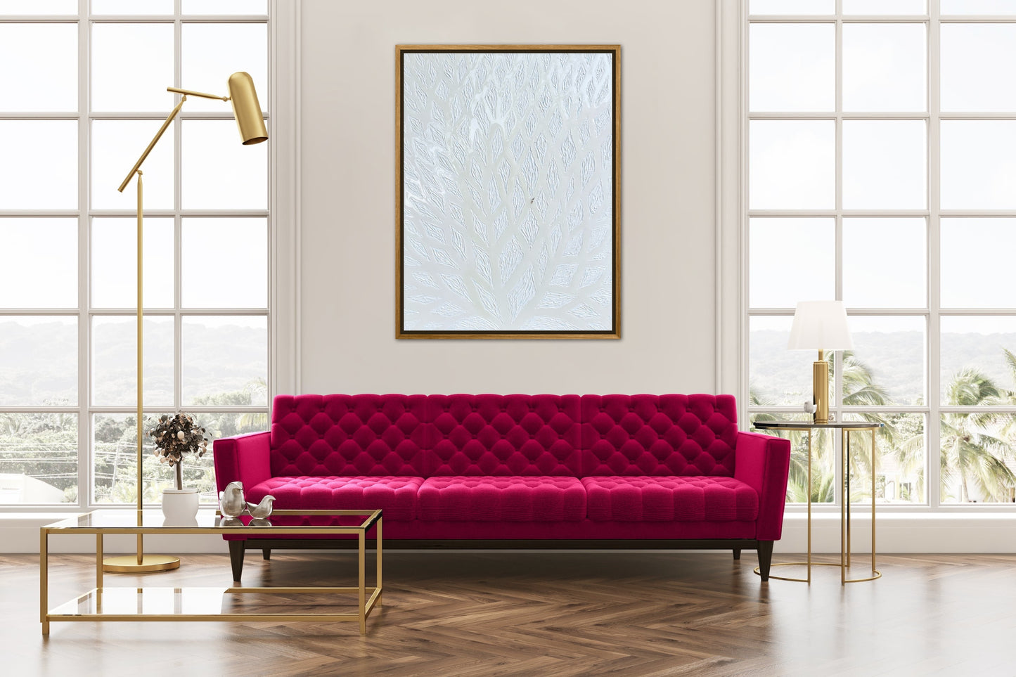 The Path to Dancing in the Clouds - 30x40in Mixed Media Textured Artwork Framed