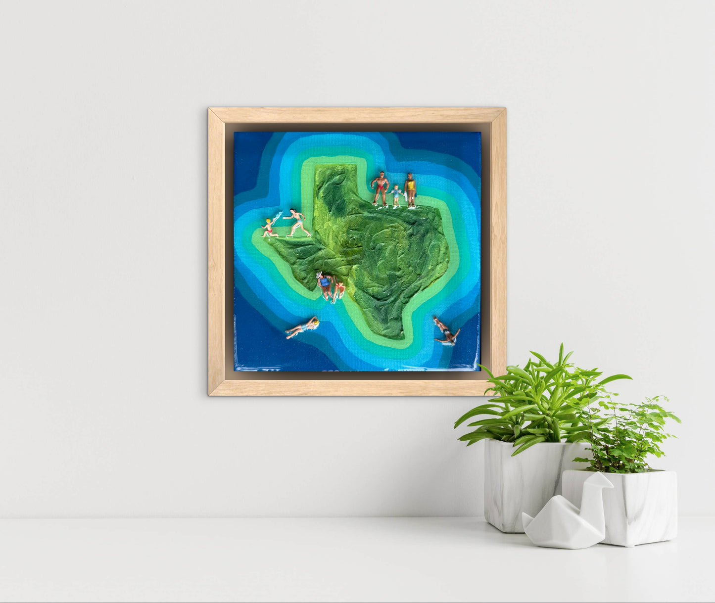 The Island of Texas: Better Together 6x6 Original Framed