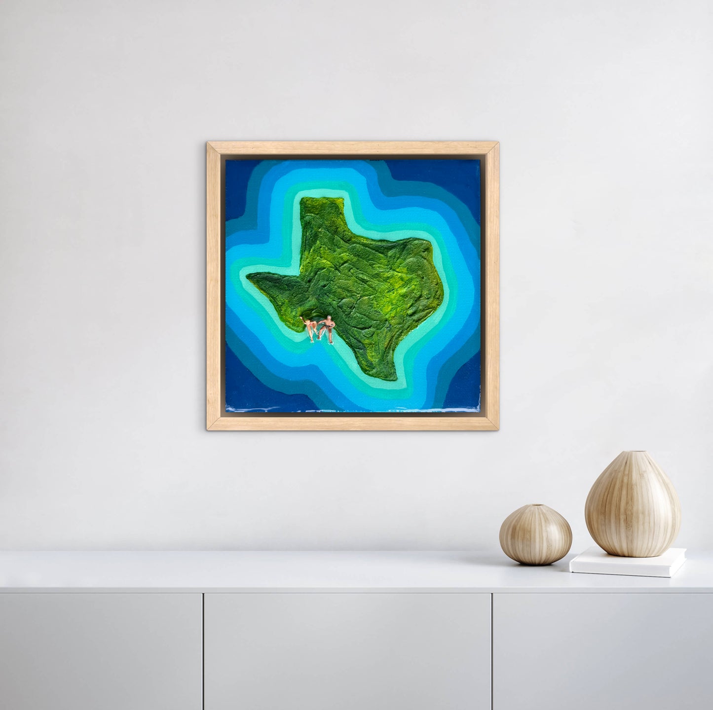 The Island of Texas: Just Us 6x6 Original Framed