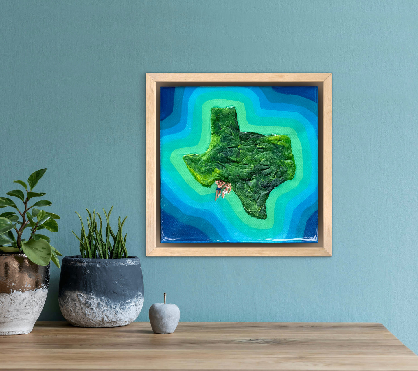 The Island of Texas: Just Us 6x6 Original Framed