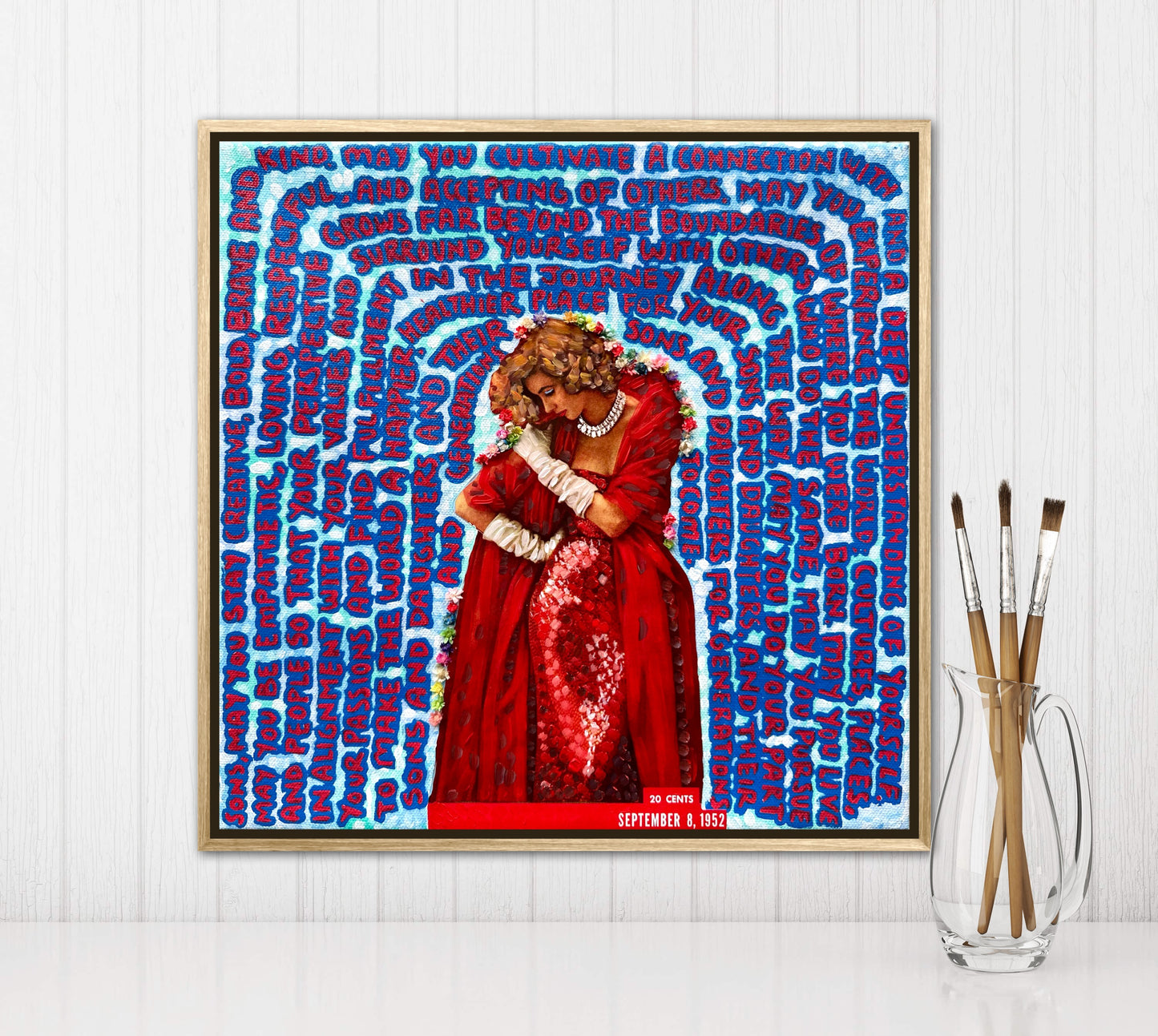 Vogue Reflections: Dear Sons - 12x12in Acrylic & Resin on Canvas