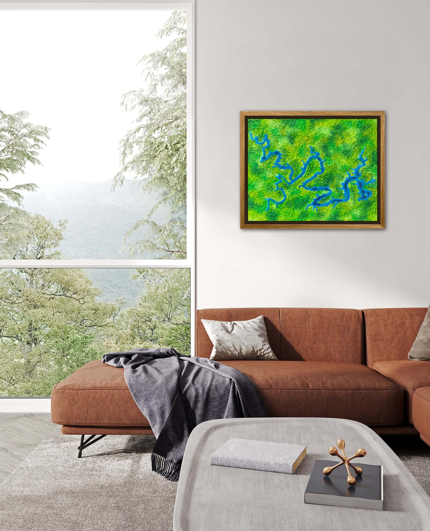 Lake Travis, Texas - 16x20 Fine Art Map made with Acrylic & Resin on Canvas