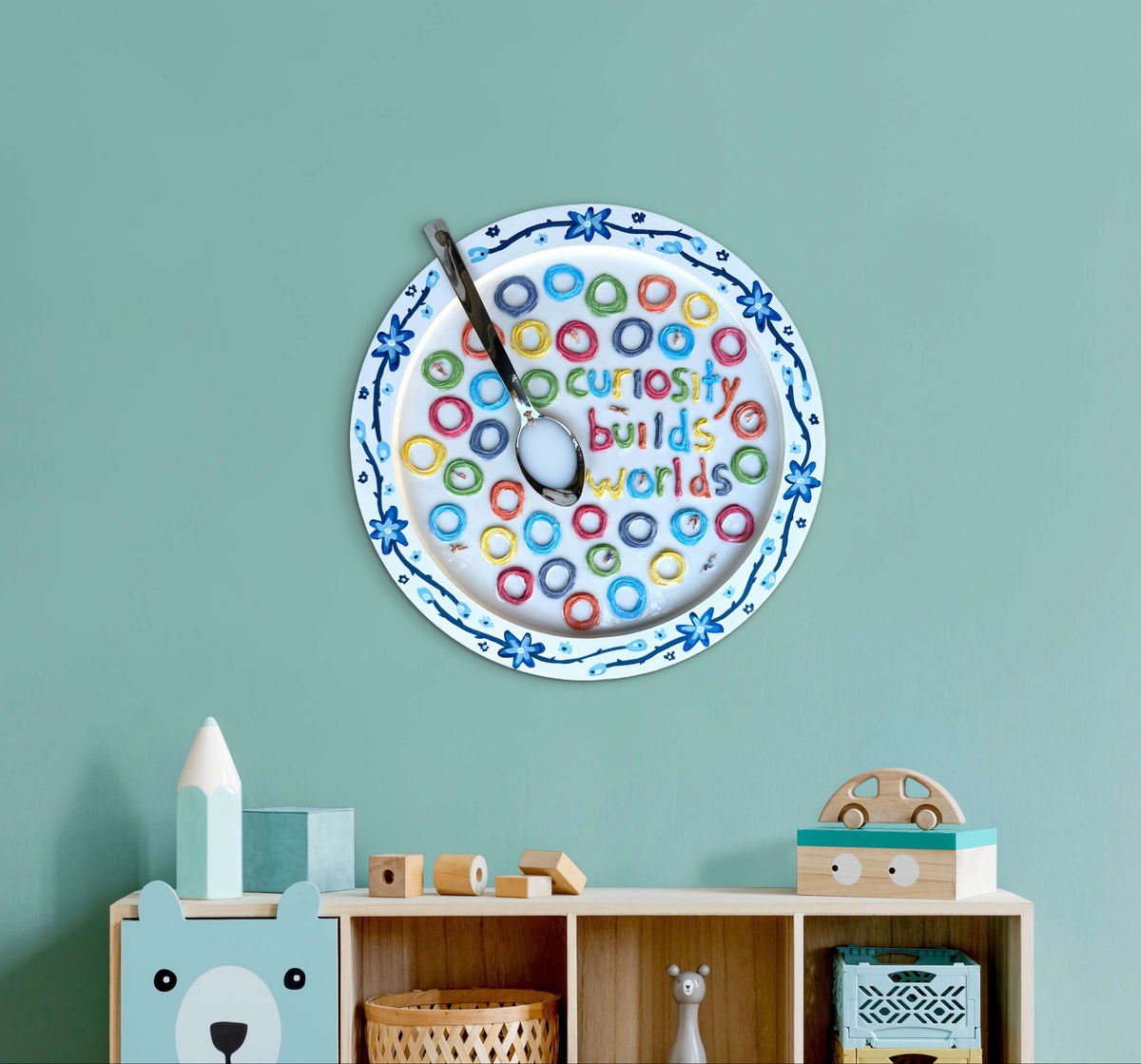 Wisdom for Breakfast: Fruit Loops for Marie Curie - 20x20in Mixed Media