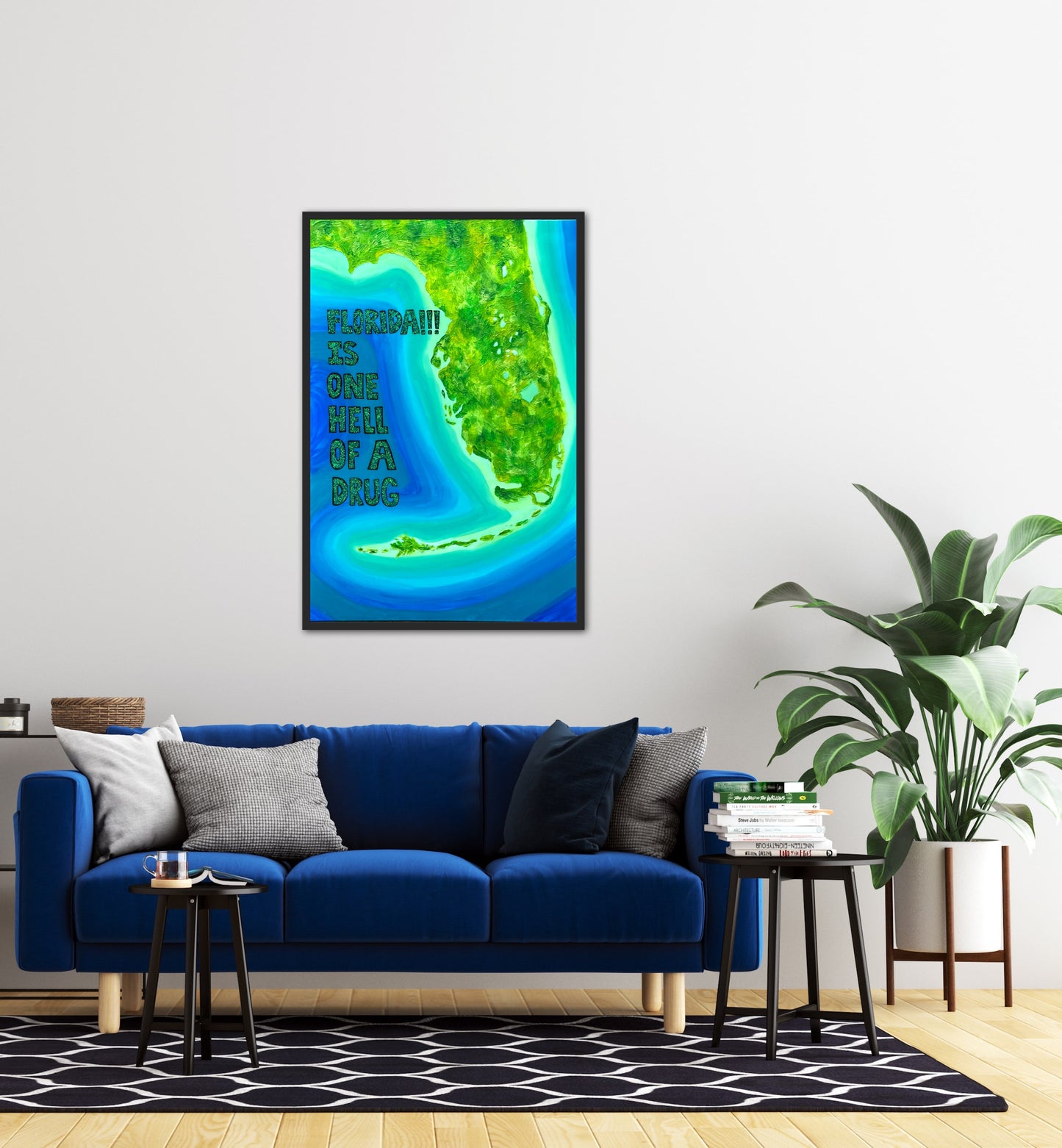 FLORIDA!!! - 24x36in Fine Art Map made with Acrylic & Resin on Canvas